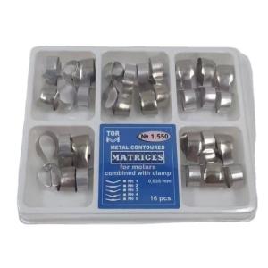 Premolars 1.540 Metal Contoured Matrices Combined with Clamp 16pcs CE Certified