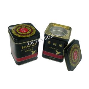 Metal Square Plain Silver Tea Tin Containers Packaging With Inner Lid And Knob