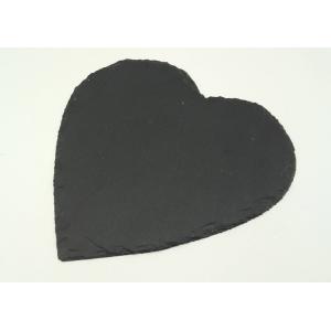 Natural Stone Placemats , Black Slate Plates Heart Shape With Pads