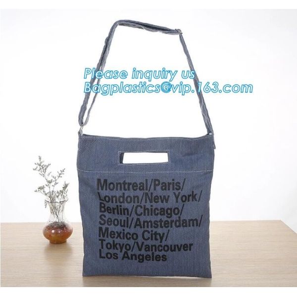 Fashion zipper shoulder bag heavy duty canvas tote bag shopping canvas bag with