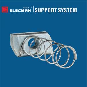Zinc Plated Galvanized Steel Strut Channel Nuts With Long Spring