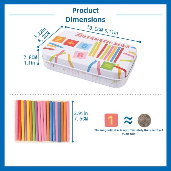 Wooden Counting Sticks Preschool Math Training Intelligence Teaching Calculation Baby Toy Montessori Educational Toy