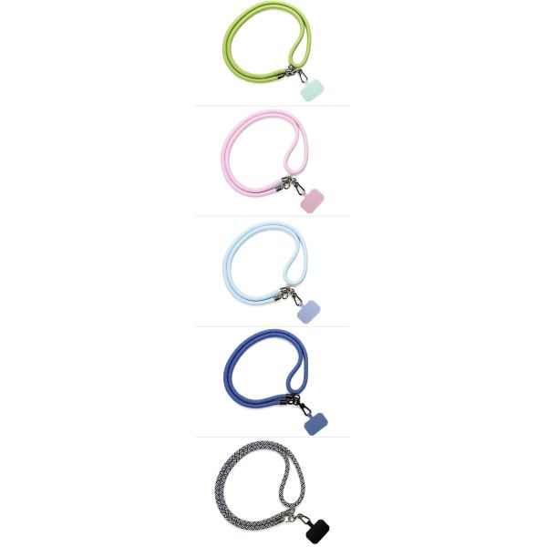 ODM Universal Phone Lanyard Adjustable Nylon Neck Phone Strap With Patch Metal