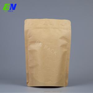 Wholesale Zipper Top Compostable Kraft Pouches Resealable Customized Color from china suppliers
