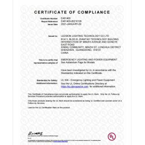 Ledsion Lighting LLC Certifications