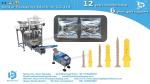 Plastic hooks pouch packing machine with three counting vibration bowls