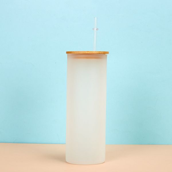 Quality Customized Reusable Gradient Borosilicate Glass Water Bottle 16 Oz Glass Coffee Cups With Bamboo Lid And Straw Unique Design Gift For Daughter Best Friend for sale