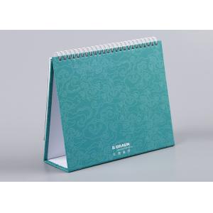 White Metal Binding Office Desk Calendar Cmyk Full Color And Paper Printing