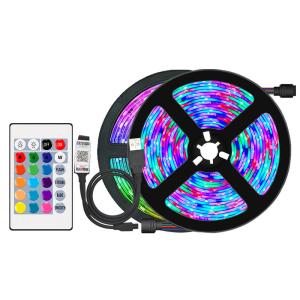 China 180LEDS 10M RGB 5050 Led Strip Light with TUYA WIFI Control 24Key IR Remote and Music Sync PCB Width 10mm on sale China 180LEDS 10M RGB 5050 Led Strip Light with TUYA WIFI Control 24Key IR Remote and Music Sync PCB Width 10mm on sale