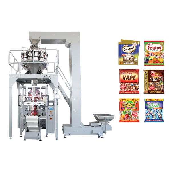 Multiheads Weighing And Food Packing Machine For Jelly Candy / Sugar /