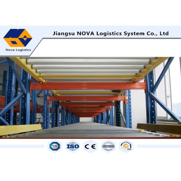 CE / ISO Durable Steel Gravity Pallet Racking Heavy Duty Adjusted 75mm Pitch