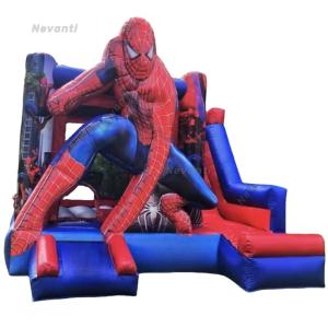 Custom Superhero Bounce House With Slide Moonwalk Bouncer / Commercial