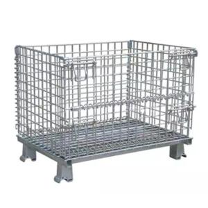 TLWY Be Reused 50*50mm Foldable Wire Mesh Container Cage With Wheel