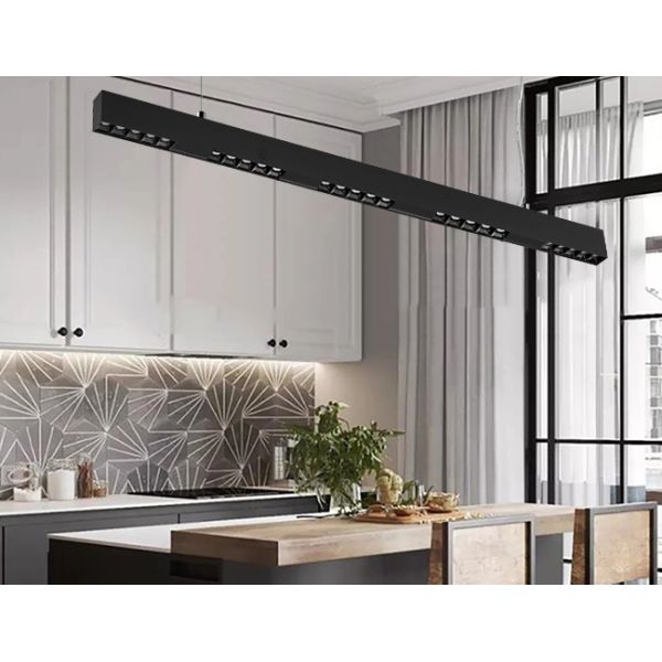 Library Linear Suspension Lighting Black 0 - 10V Dimming 6000K 100 - 277V