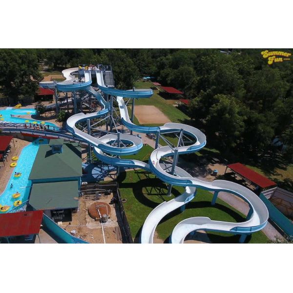 Kids Theme Outdoor Park Sports Games Water Park Design Fiberglass Slides Set Adult Play
