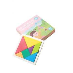 7pc Tangram Children Puzzle Personalised Silicone Teether With Size Is 15*15*3