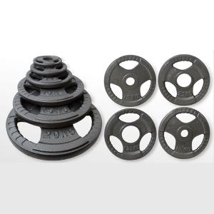 Cast Iron Black / Grey Hammerton 3 grip Barbell Weight Plates