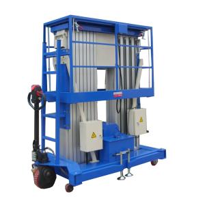 12 Meters Double Mast Mobile Aluminum Aerial Work Platform with 200Kg Loading