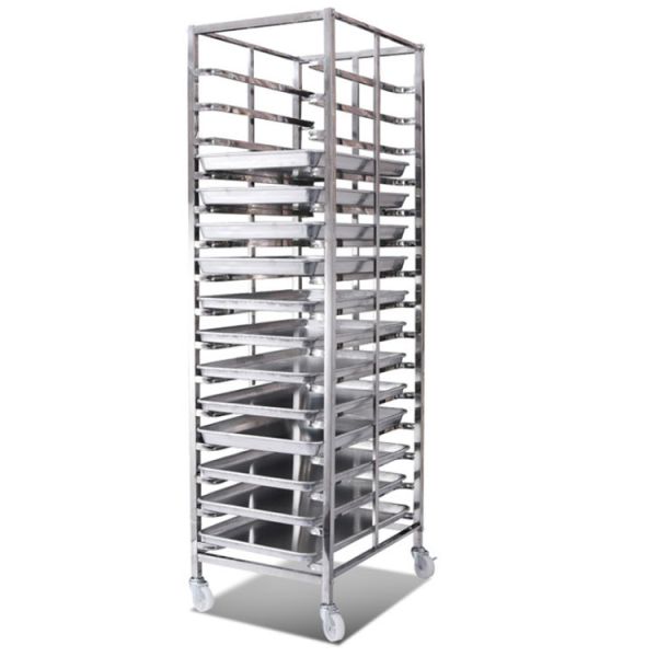 RK Bakeware China-Z Frame Nesting Stainless Steel Baking Trolley Double Oven