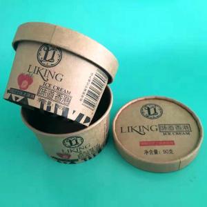 Disposable Bowls For Ice Cream With Cover , Paper Ice Cream Tubs Pe Coated