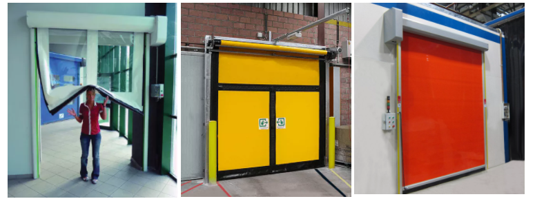 Self Repairing Zipper Rapid Roller Doors Pvc Plastic Roll Up Industrial Polyester