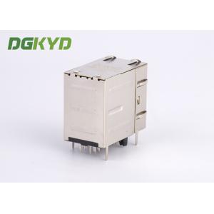 Gigabit Ethernet Modular Jack 2 Port RJ45 Connector 2x1 Offset St / Jk With Leds