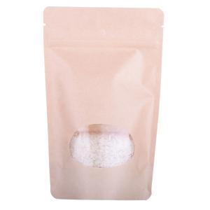 Stand up Craft Paper food Zipper Plastic Bag With Transparent Window