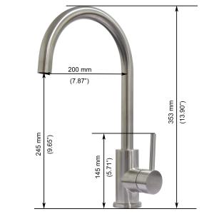 Ss304 Grey Color Single Hole Goose Neck us cupc Faucet 316 Gunmetal Tap