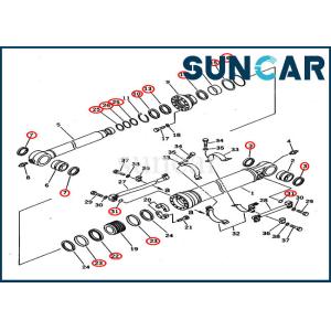 707-99-67015 Excavator Service Kit Bucket Cylinder For Backhoe Komatsu PC400-5D