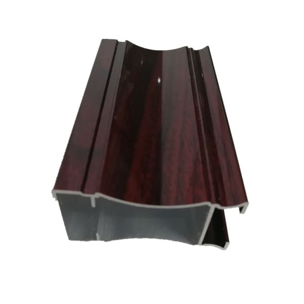 Aluminium Glass Door Profiles , 6063 Customized High Glossy Wood Grain Aluminum Profile Smooth Surface