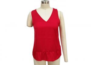 Wholesale Popular Ladies Summer Tank Tops , Holiday Style Lace Back Flounce Tank Top from china suppliers