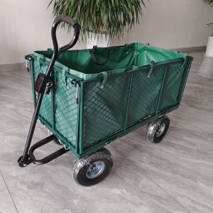 Foldable Detachable Garden Mesh Cart , Metal Spokes, Four Rubber Inflatable