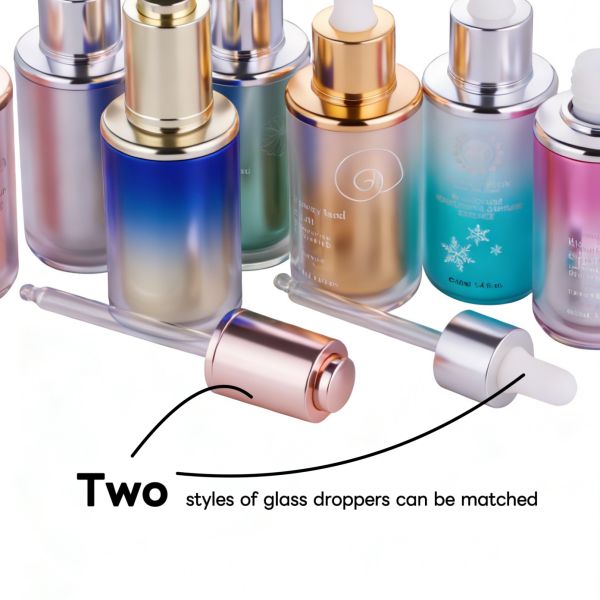 Double-Layer Acrylic Dropper Bottle with PP Inner Liner 30ml/45ml Leak-Proof for Skincare