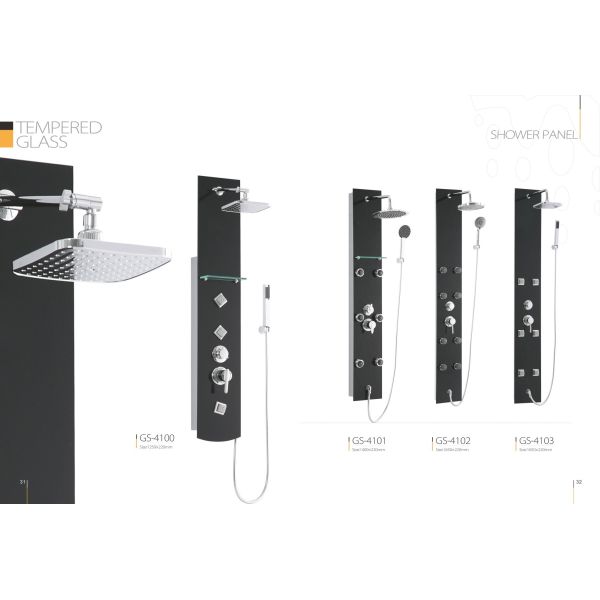 Quality Customized Waterfall Shower Panel , Shower Head Wall Panels With Glass Shelf for sale