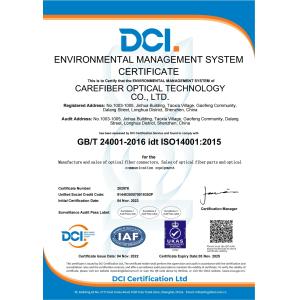 Carefiber Optical Technology Co., Ltd Certifications