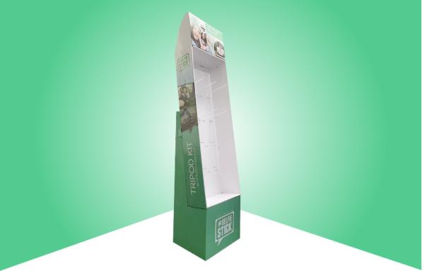 Quality Custom POS Cardboard Floor Display With Plastic Pegs Mix Presenting Different Items for sale