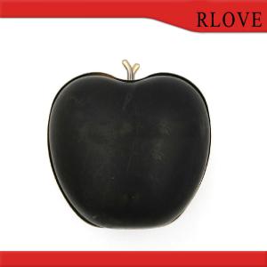 2019 Fashion apple shape gold color metal box purse frame with plastic shell