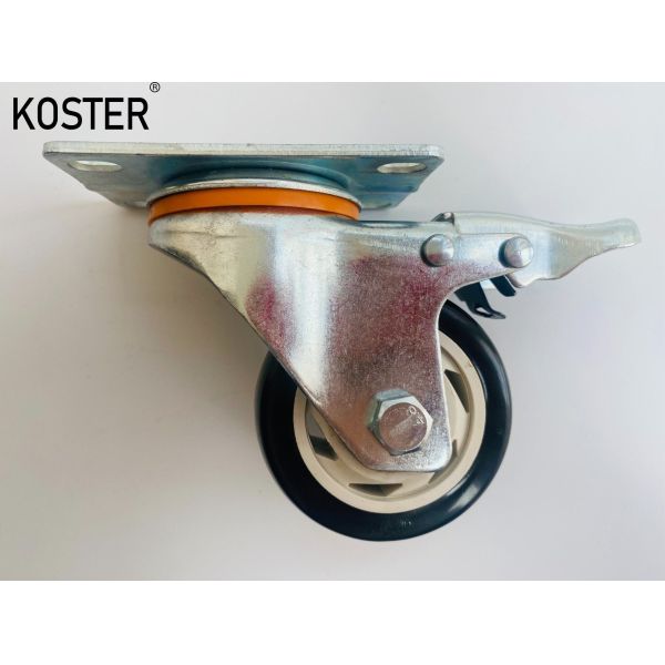 Industry Light Duty Caster with Black White Core PVC Rubber TPE Omni-Directional