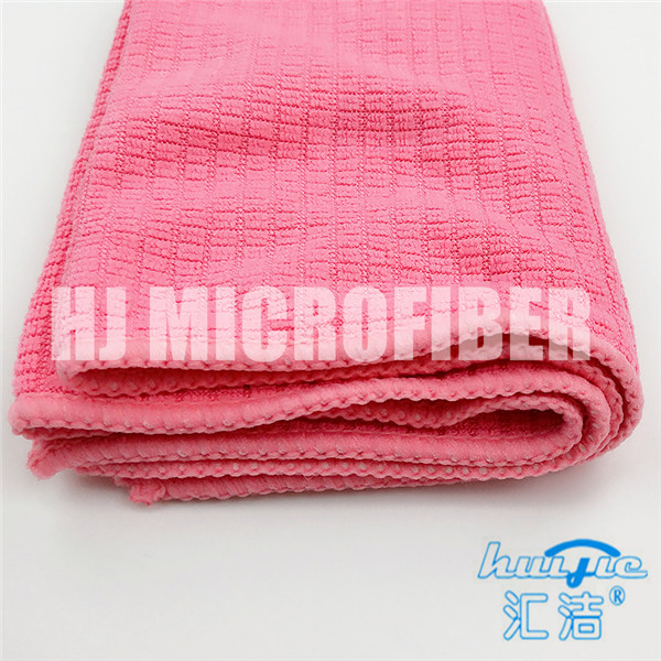 Microfiber Cleaning Cloth pink check 80% polyester and 20% polyamide household cleaning towel