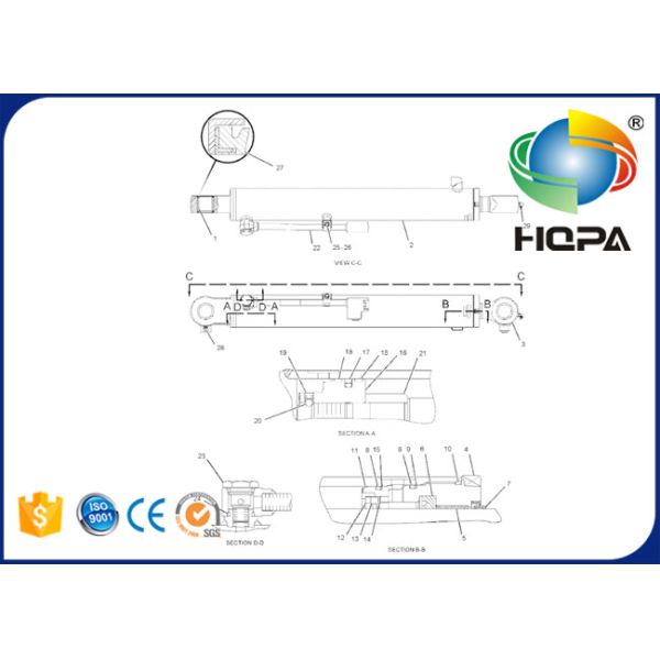 278-8641 2788641 Boom Blade Cylinder Seal Kit For Excavator CAT E303C CR