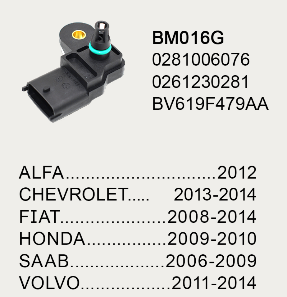 2Ms Response Time Car MAP Sensor 0.5-4.5V Output Signal Engine Map Sensor