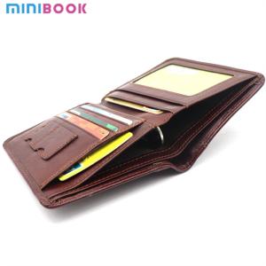 Extra Capacity Genuine Leather Men's Wallet Short RFID Blocking Luxury Trifold