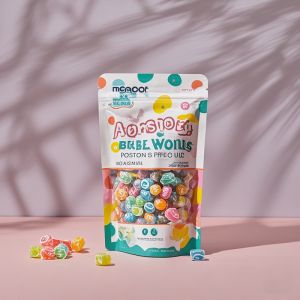 Oem Factory Resealable Ziplock Custom Printed Candy Packaging Die Cut 3.5G Stand