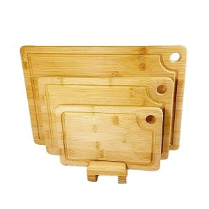 Wholesale OEM/ODM Accepted Rectangle Bamboo Three-Piece Cutting Board Set with Hanging Holes from china suppliers