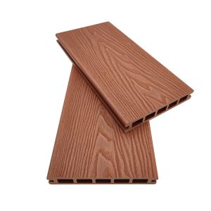 Garden Non Slip Composite Decking Tiles WPC Walnut Wood Plastic 3D Embossed