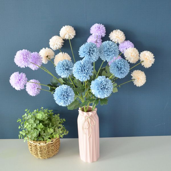 Customized Rose Red Wedding Simulation Flower Starry Sky Hydrangea Carnation Rose Lavender Dandelion Silk Flower Ornament
