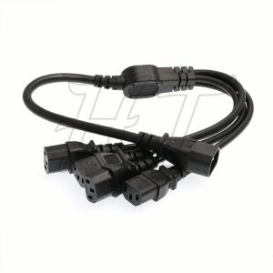 IEC320 C14 4 x C13 UPS PDU Y Splitter Computer Monitor Power Cord 10A 250V Cable