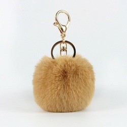 Handbag Pom Pom Fluffy Keyring , Faux Fur 120mm Unique Keychains For Women