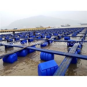 Square HDPE Floating Pontoon Fish Cage with 15 Years Lifespan and High Survival