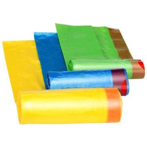 Transparent Drawstring Garbage Bags Flat Type Compostable Cornstarch Material